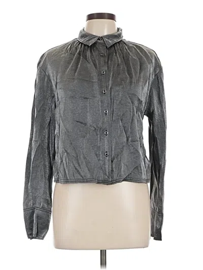 Pre-owned Pilcro Long Sleeve Blouse In Gray