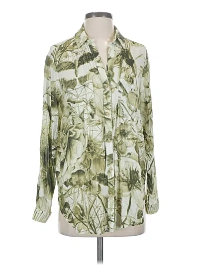Pre-owned Pilcro Long Sleeve Blouse In Green