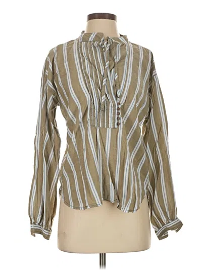 Pre-owned Pilcro Long Sleeve Blouse In Green