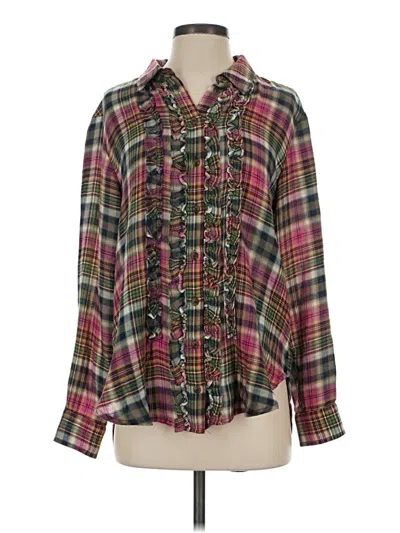 Pre-owned Pilcro Long Sleeve Blouse In Green