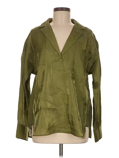 Pre-owned Pilcro Long Sleeve Blouse In Green
