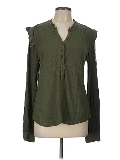 Pre-owned Pilcro Long Sleeve Blouse In Green