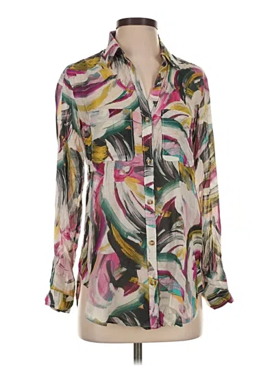Pre-owned Pilcro Long Sleeve Blouse In Ivory