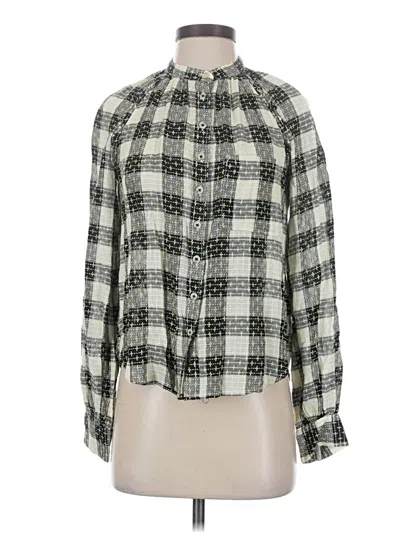 Pre-owned Pilcro Long Sleeve Blouse In Ivory