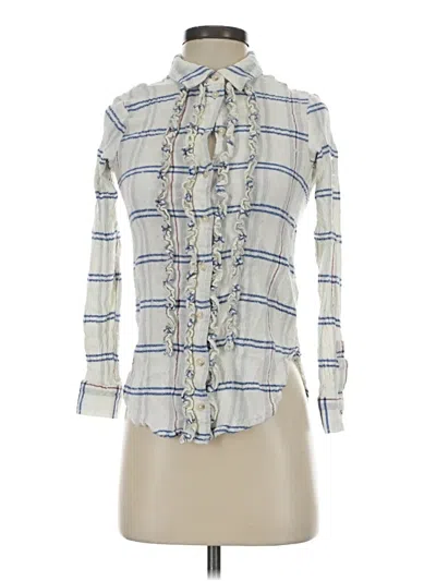 Pre-owned Pilcro Long Sleeve Blouse In Ivory