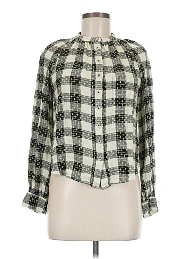 Pre-owned Pilcro Long Sleeve Blouse In Ivory