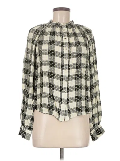 Pre-owned Pilcro Long Sleeve Blouse In Ivory