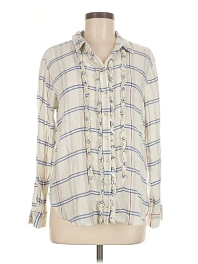 Pre-owned Pilcro Long Sleeve Blouse In Ivory