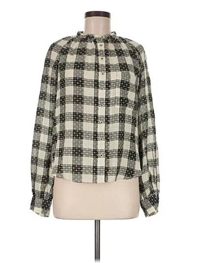 Pre-owned Pilcro Long Sleeve Blouse In Ivory