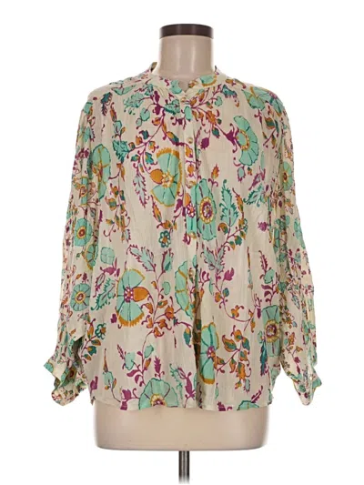 Pre-owned Pilcro Long Sleeve Blouse In Ivory