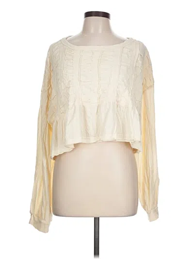 Pre-owned Pilcro Long Sleeve Blouse In Ivory
