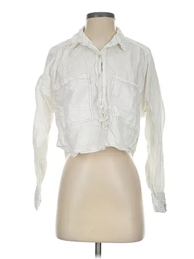 Pre-owned Pilcro Long Sleeve Blouse In Ivory