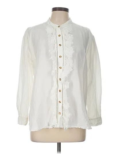 Pre-owned Pilcro Long Sleeve Blouse In Ivory