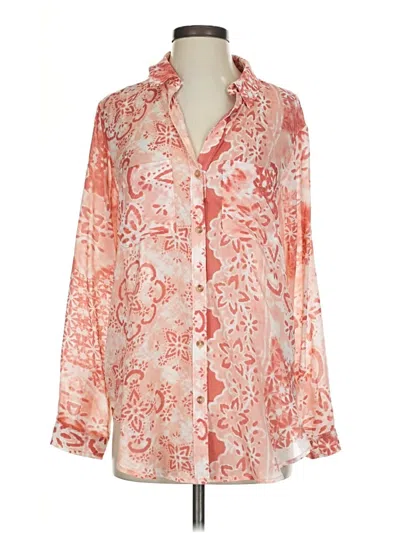 Pre-owned Pilcro Long Sleeve Blouse In Orange