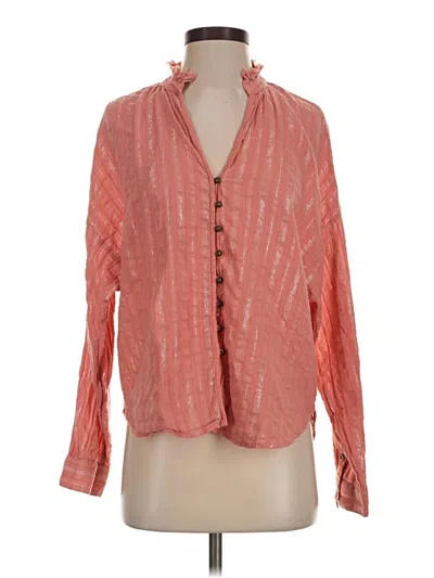 Pre-owned Pilcro Long Sleeve Blouse In Orange