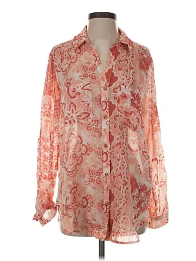 Pre-owned Pilcro Long Sleeve Blouse In Orange
