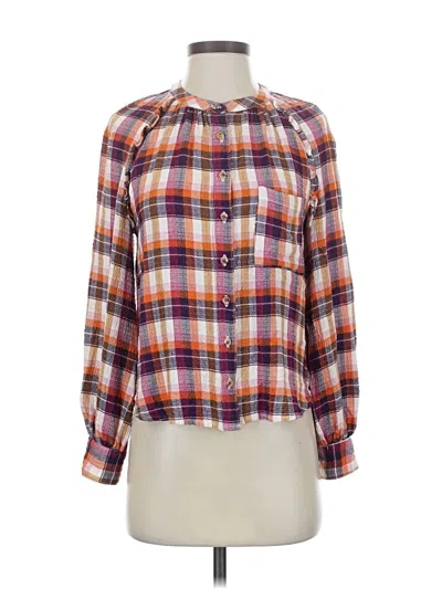 Pre-owned Pilcro Long Sleeve Blouse In Orange