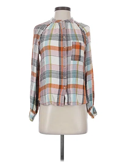 Pre-owned Pilcro Long Sleeve Blouse In Orange