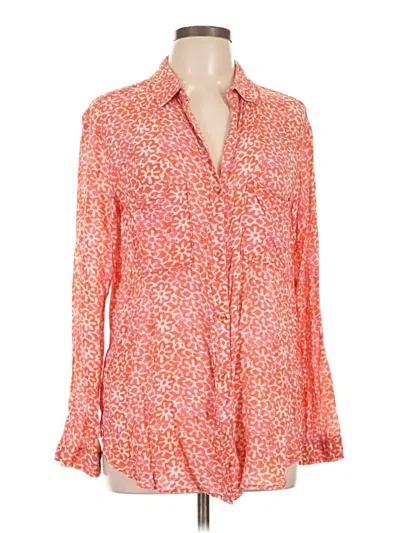 Pre-owned Pilcro Long Sleeve Blouse In Orange