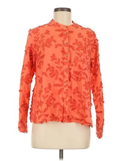 Pre-owned Pilcro Long Sleeve Blouse In Orange