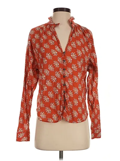 Pre-owned Pilcro Long Sleeve Blouse In Orange