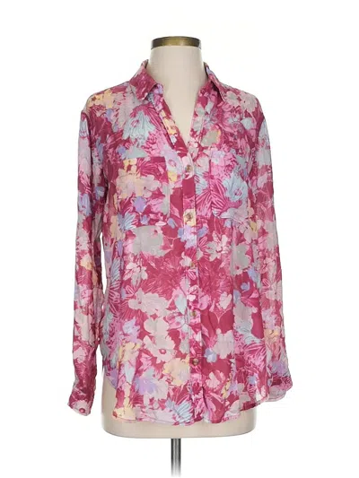 Pre-owned Pilcro Long Sleeve Blouse In Pink