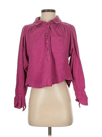 Pre-owned Pilcro Long Sleeve Blouse In Pink