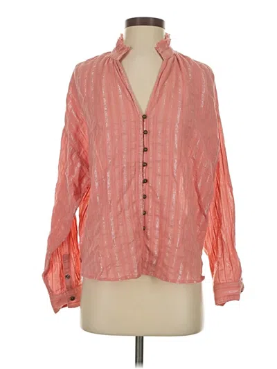 Pre-owned Pilcro Long Sleeve Blouse In Pink