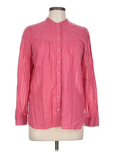 Pre-owned Pilcro Long Sleeve Blouse In Pink