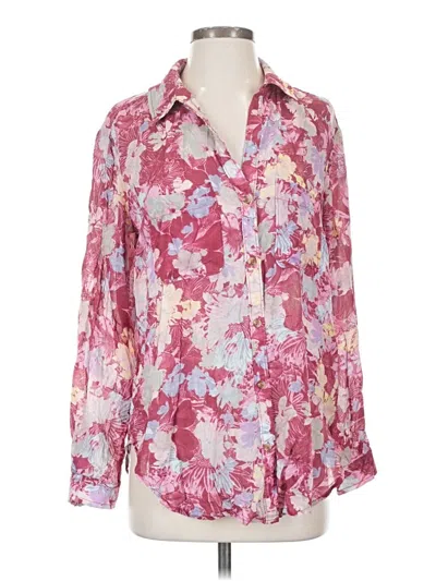 Pre-owned Pilcro Long Sleeve Blouse In Pink