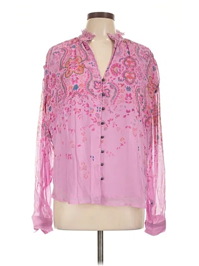 Pre-owned Pilcro Long Sleeve Blouse In Pink