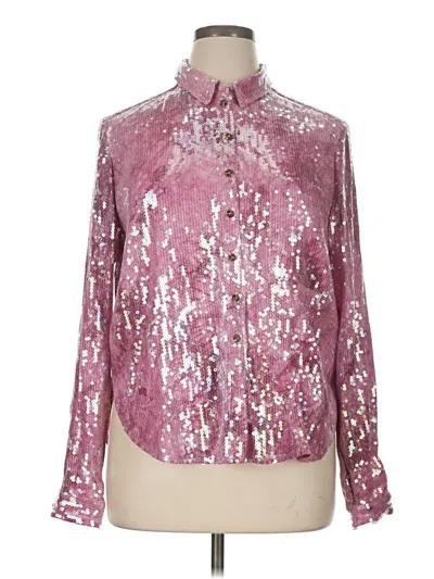 Pre-owned Pilcro Long Sleeve Blouse In Pink