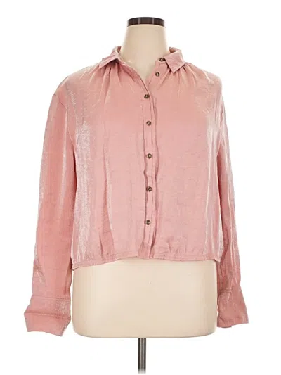Pre-owned Pilcro Long Sleeve Blouse In Pink
