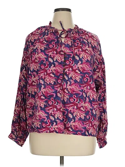 Pre-owned Pilcro Long Sleeve Blouse In Pink