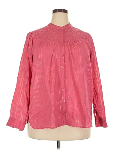 Pre-owned Pilcro Long Sleeve Blouse In Pink