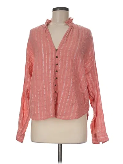Pre-owned Pilcro Long Sleeve Blouse In Pink