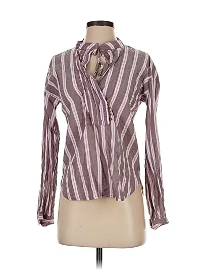 Pre-owned Pilcro Long Sleeve Blouse In Purple