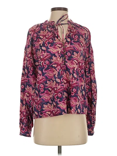 Pre-owned Pilcro Long Sleeve Blouse In Purple