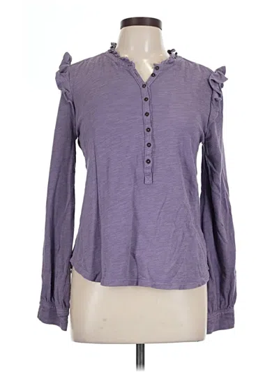 Pre-owned Pilcro Long Sleeve Blouse In Purple