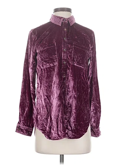 Pre-owned Pilcro Long Sleeve Blouse In Purple
