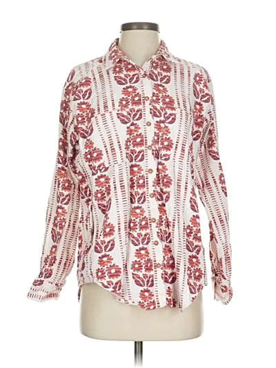 Pre-owned Pilcro Long Sleeve Blouse In Red