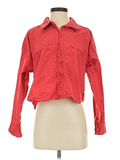 Pre-owned Pilcro Long Sleeve Blouse In Red
