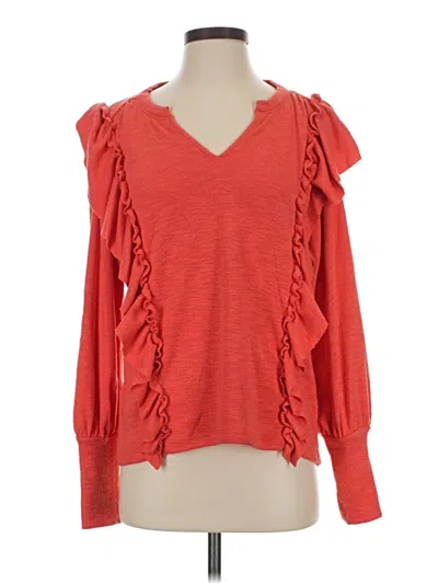 Pre-owned Pilcro Long Sleeve Blouse In Red
