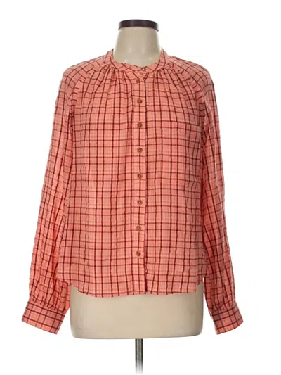 Pre-owned Pilcro Long Sleeve Blouse In Red