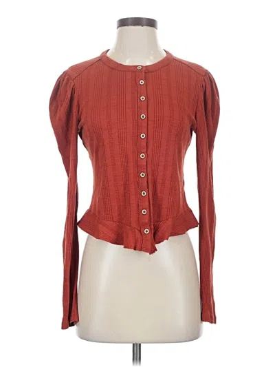 Pre-owned Pilcro Long Sleeve Blouse In Red