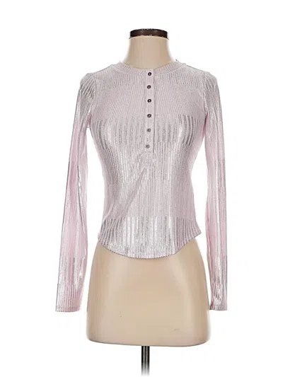 Pre-owned Pilcro Long Sleeve Blouse In Silver