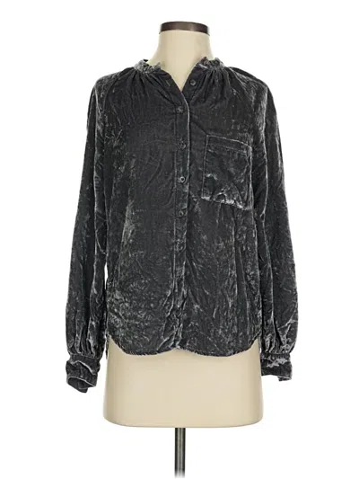 Pre-owned Pilcro Long Sleeve Blouse In Silver