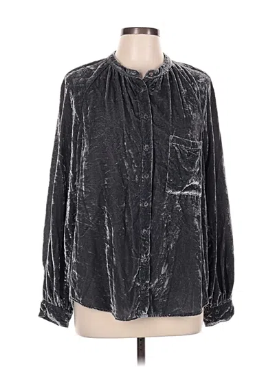 Pre-owned Pilcro Long Sleeve Blouse In Silver