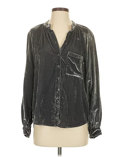 Pre-owned Pilcro Long Sleeve Blouse In Silver