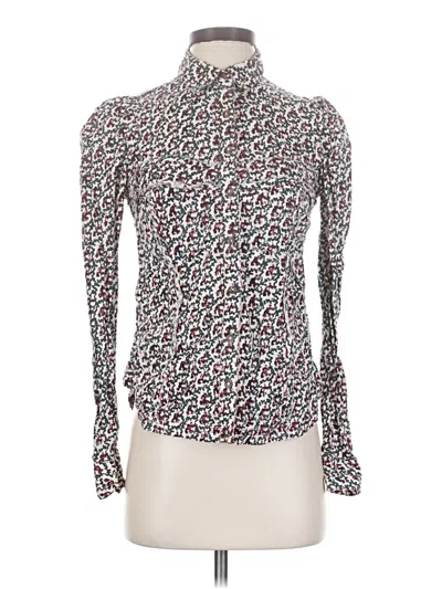 Pre-owned Pilcro Long Sleeve Blouse In Silver